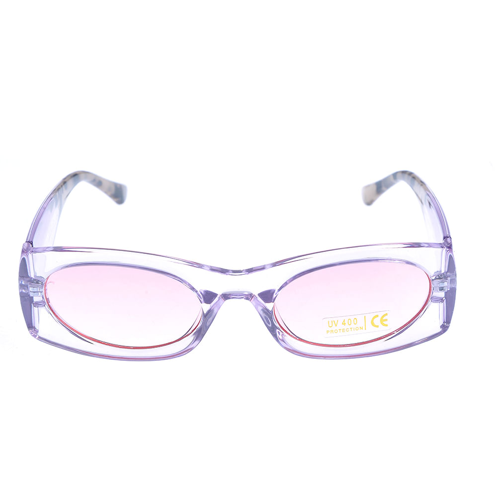 Ochelari de soare cu rama incolora si lentile roz UV 400 - 3 | YEO