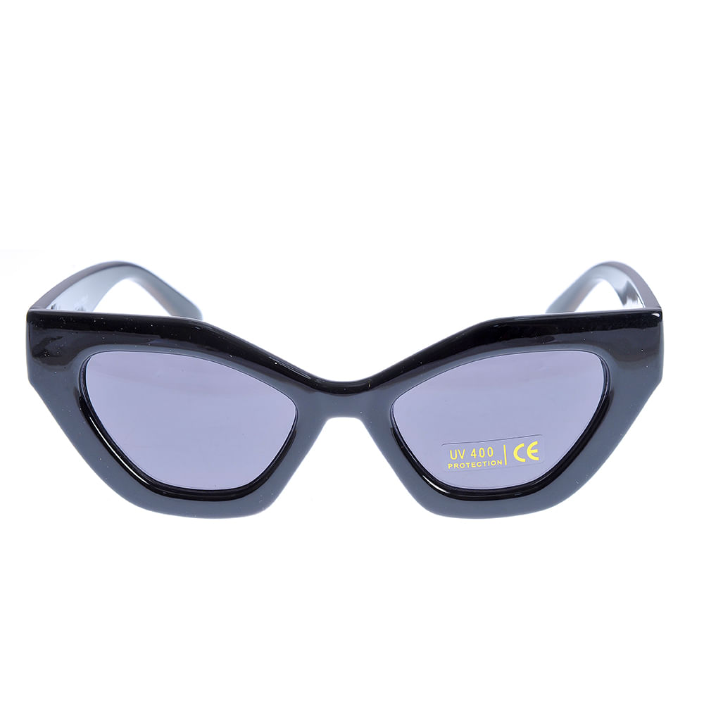 Ochelari de soare negri stil cat eye si protectie UV 400