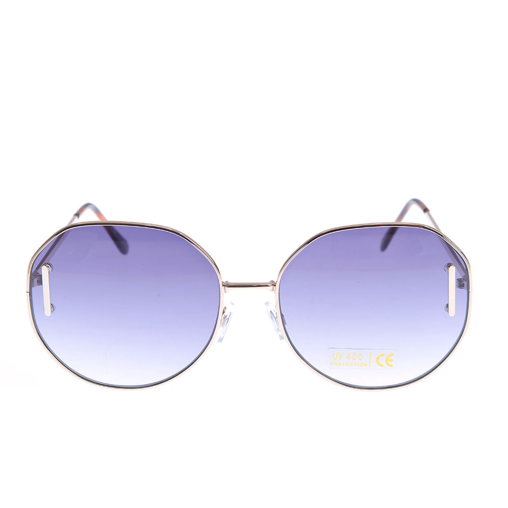 Ochelari de soare cu rama aurie si lentile  albastre UV 400