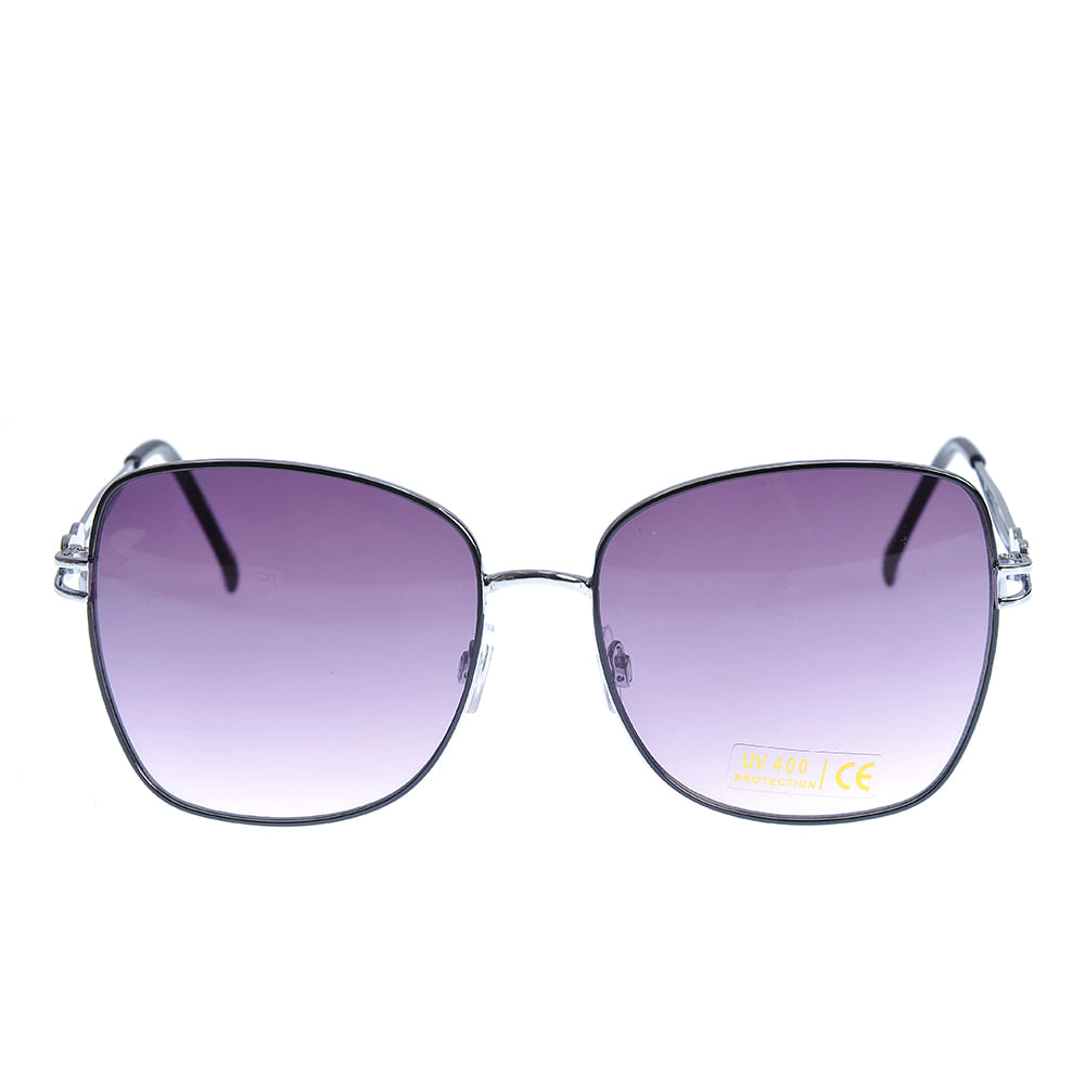 Ochelari de soare cu brate argintii si protectie UV 400