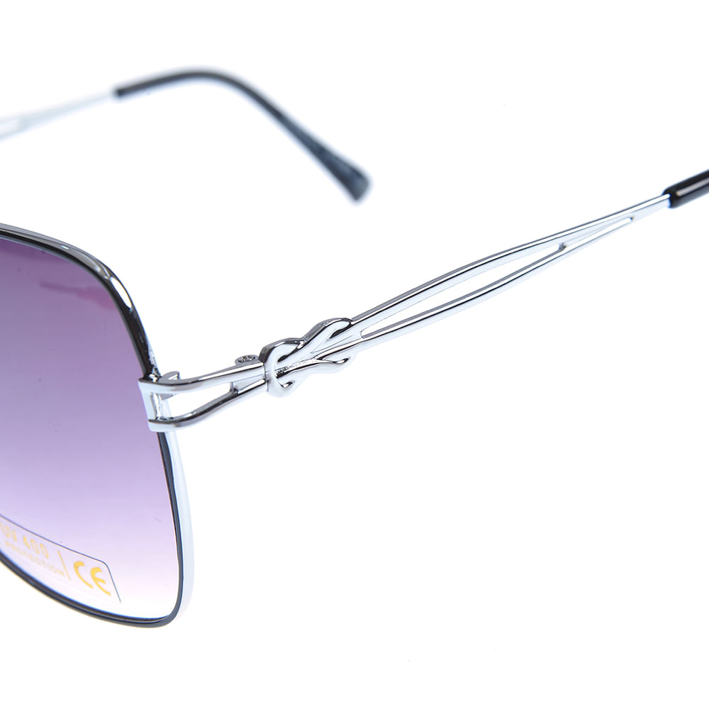Ochelari de soare cu brate argintii si protectie UV 400 - 2 | YEO