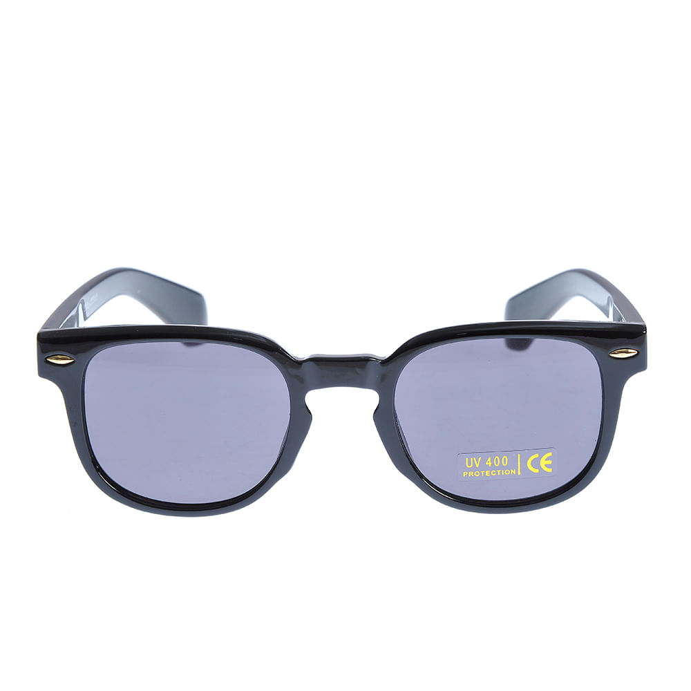 Ochelari de soare negri cu brate late si protectie UV 400