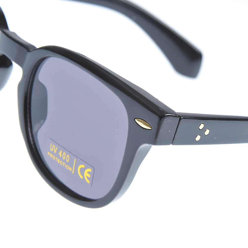 Ochelari de soare negri cu brate late si protectie UV 400 - 2 | YEO