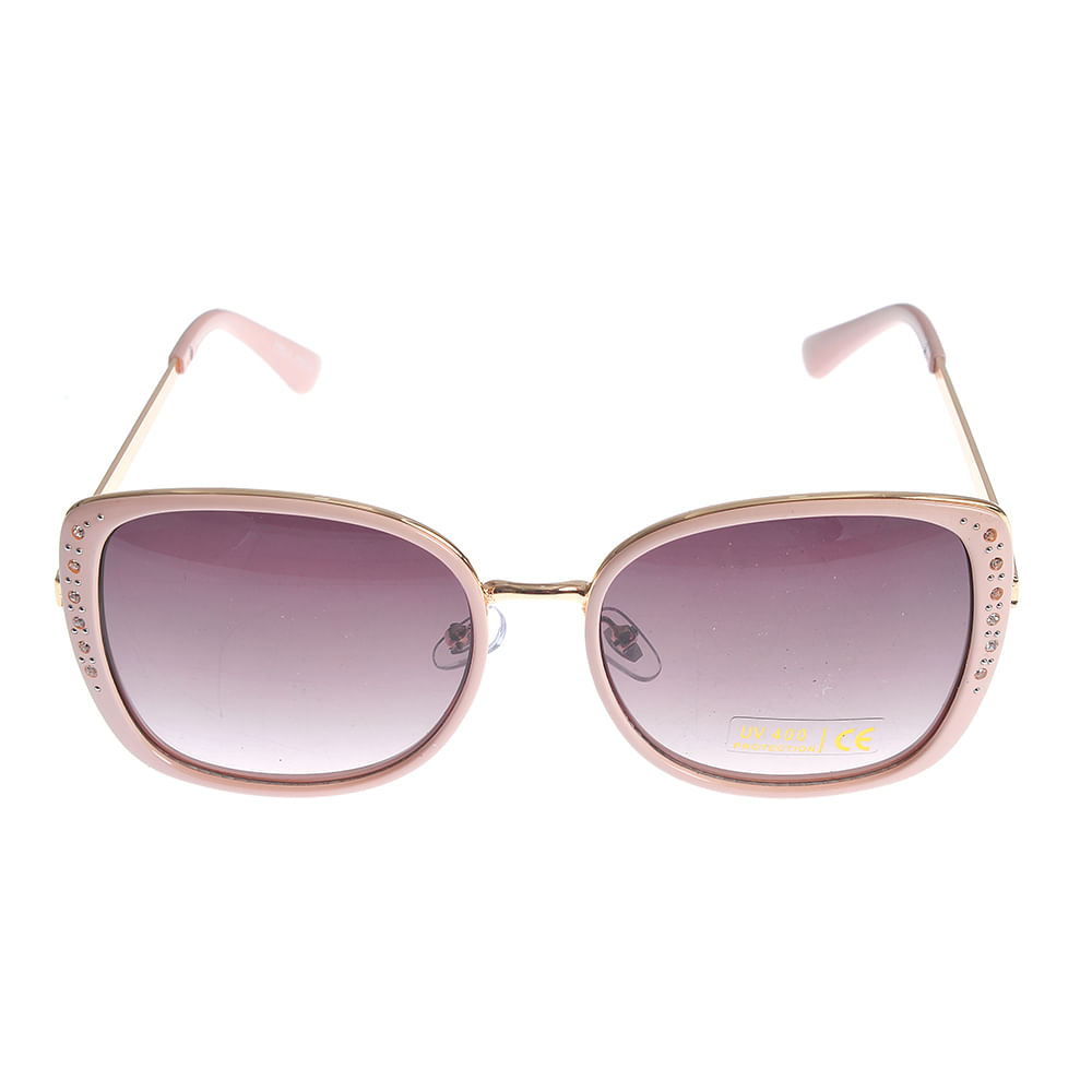 Ochelari de soare bej cu pietre acrilice si protectie UV 400 - 3 | YEO