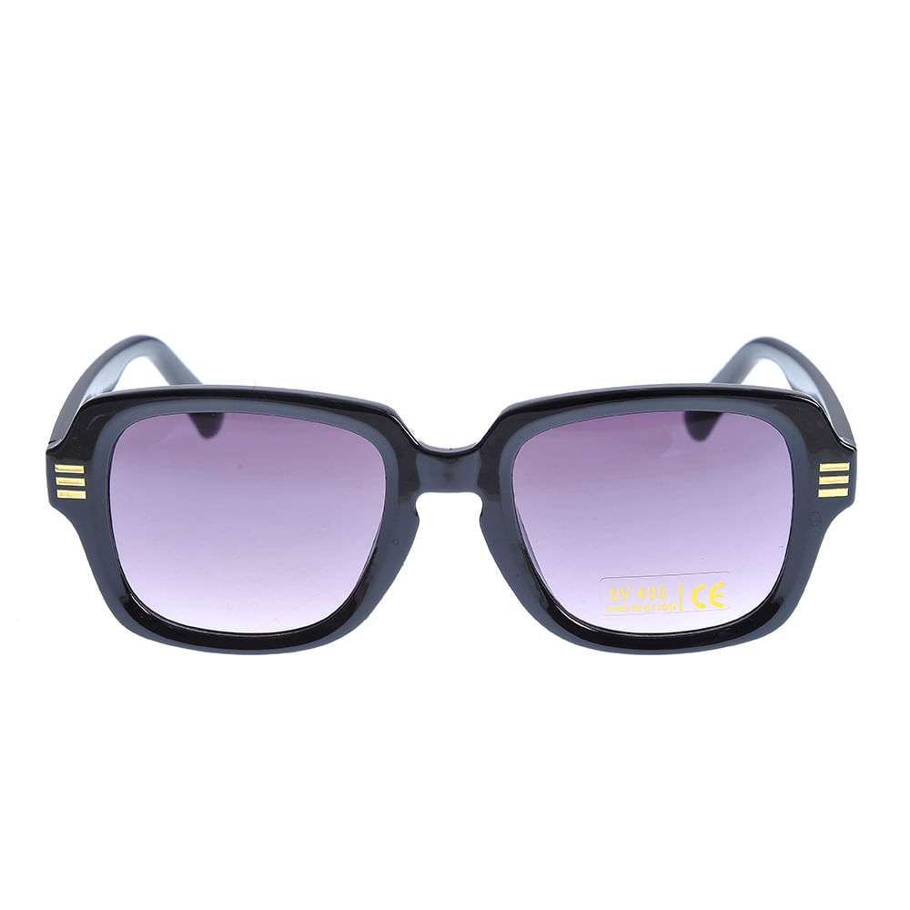 Ochelari de soare negri cu brate late si  protectie UV 400
