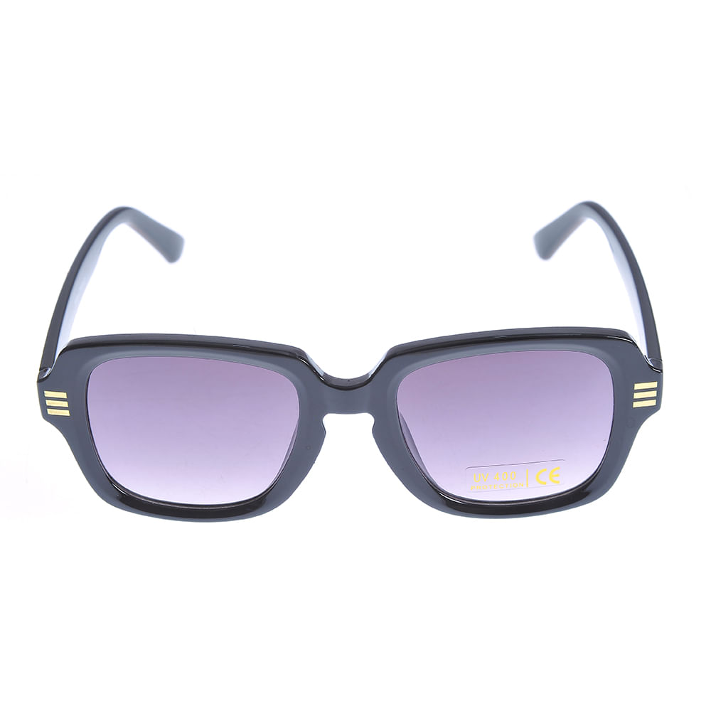 Ochelari de soare negri cu brate late si  protectie UV 400 - 3 | YEO