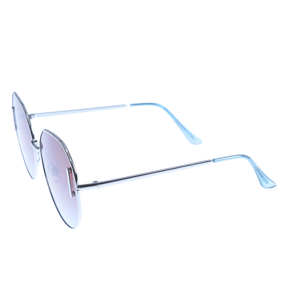 Ochelari de soare argintii cu lentile mov - 1 | YEO