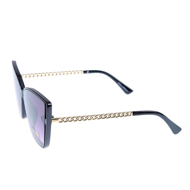 Ochelari de soare negri cu brate aurii si  protectie UV 400