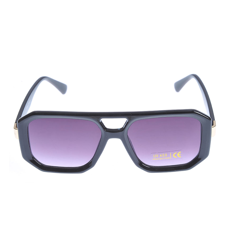 Ochelari de soare negri cu rama hexagon - 3 | YEO