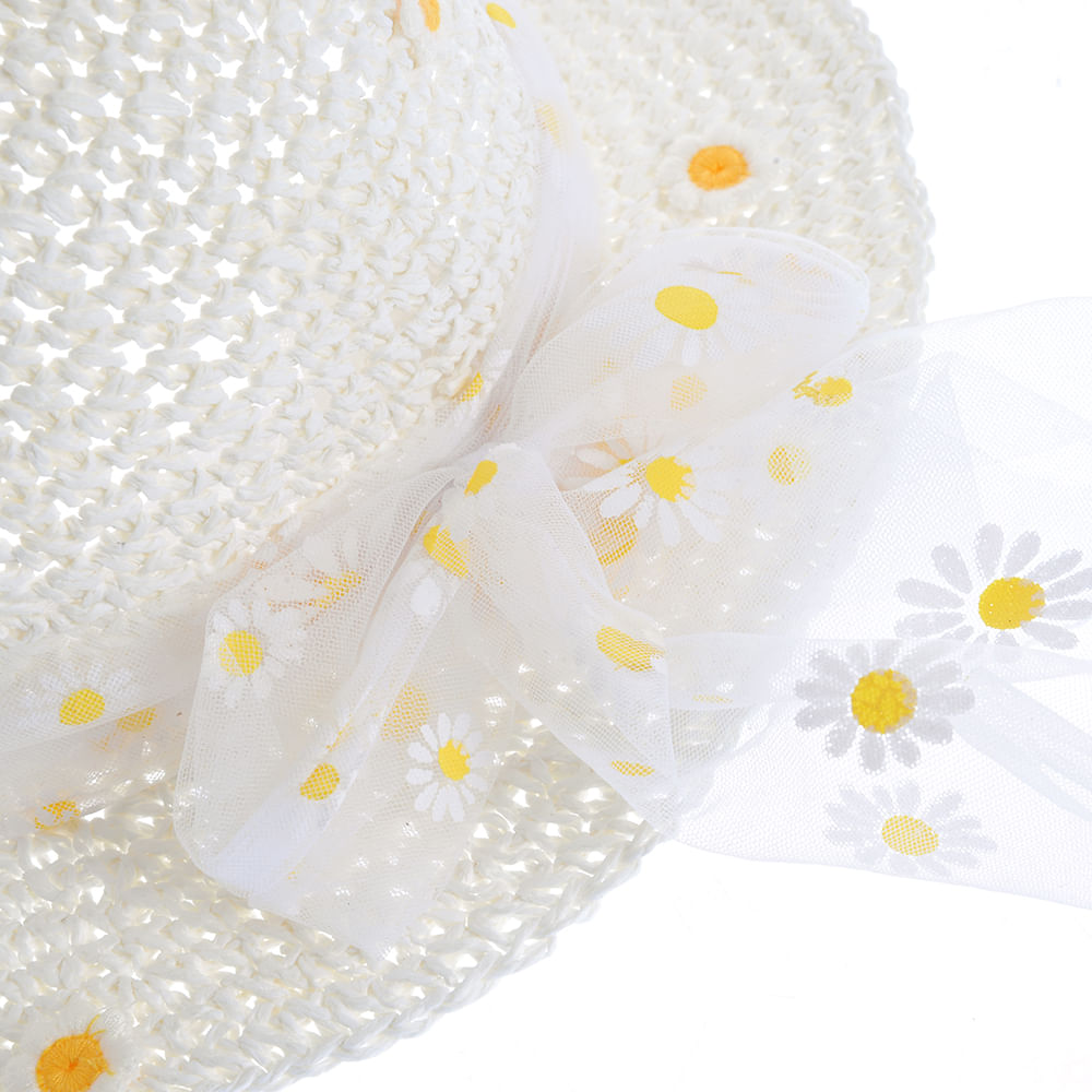 Palarie alba cu flori - 4 | YEO
