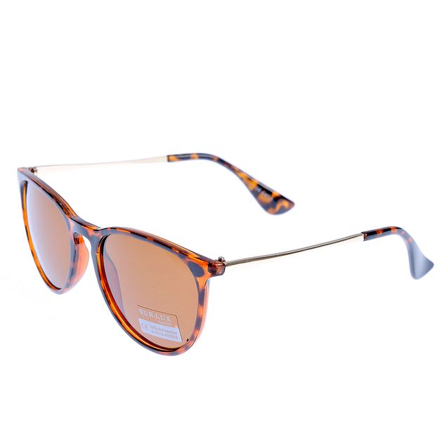 Ochelari de soare cu rama animal print si lentile maro