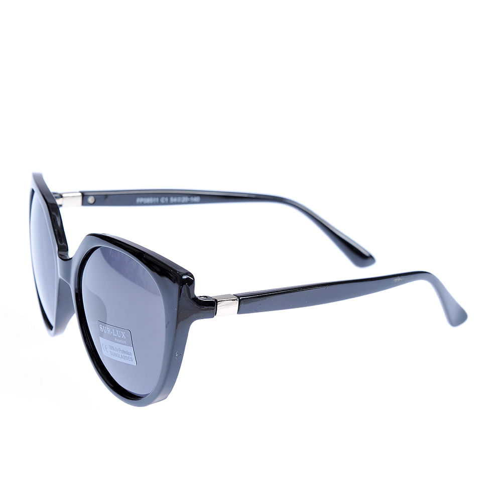 Ochelari de soare negri cu lentile rotunde si protectie UV 100% - 1 | YEO