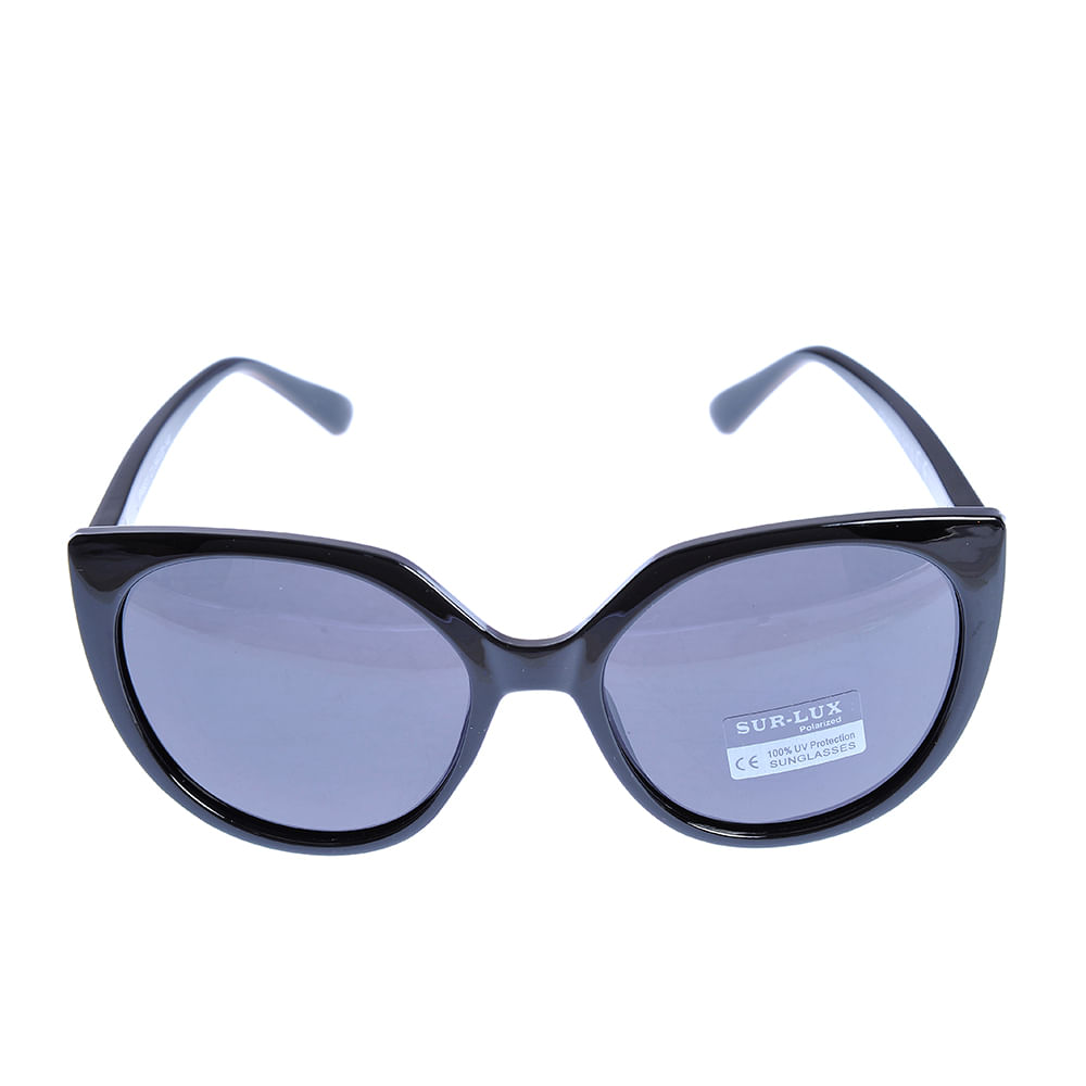 Ochelari de soare negri cu lentile rotunde si protectie UV 100% - 3 | YEO