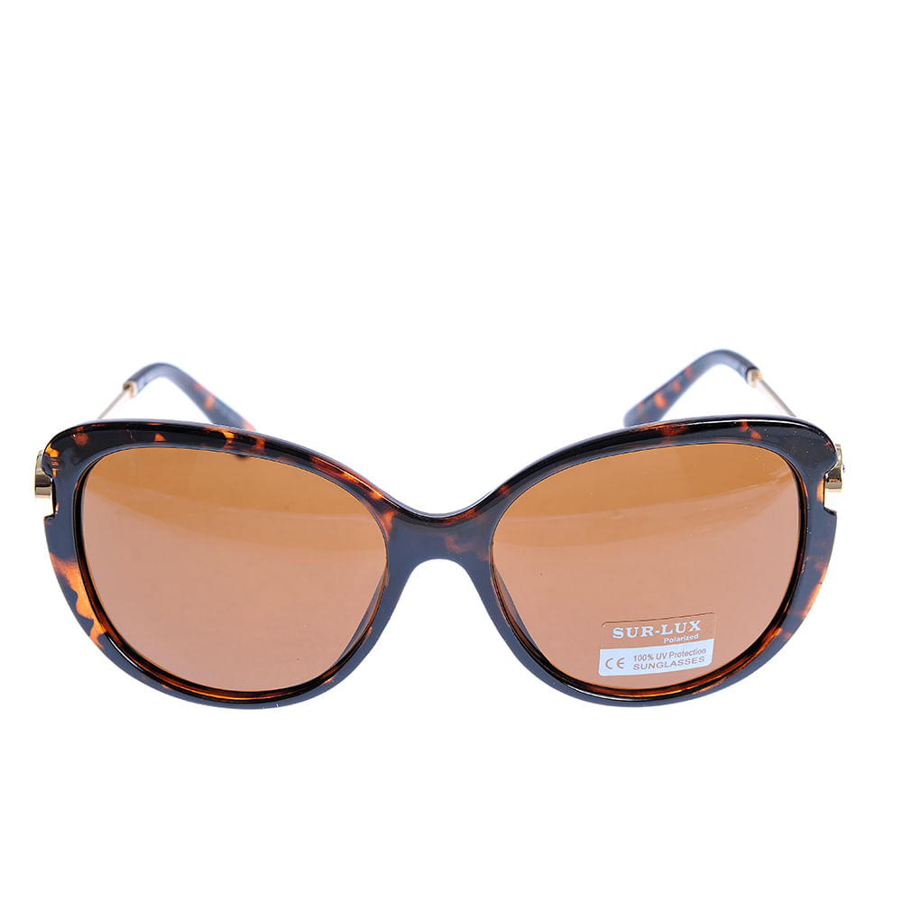 Ochelari de soare cu rama animal print si brate aurii