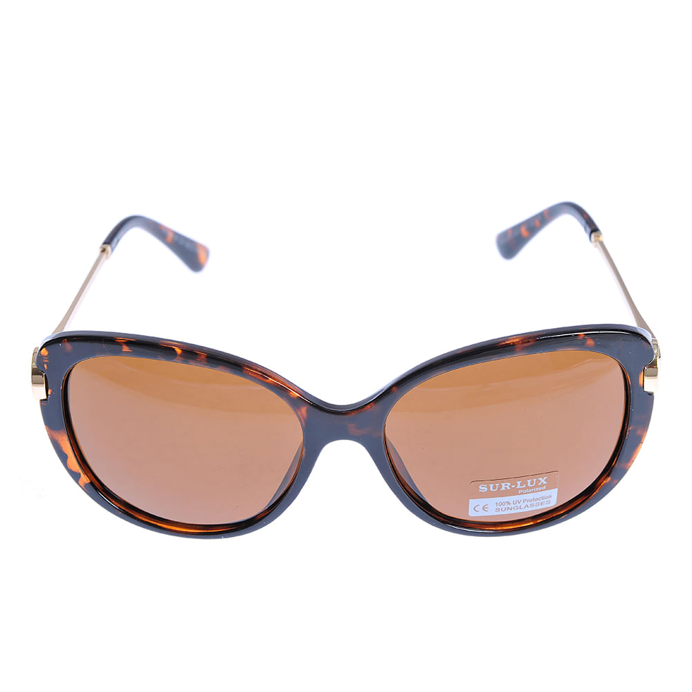 Ochelari de soare cu rama animal print si brate aurii - 3 | YEO