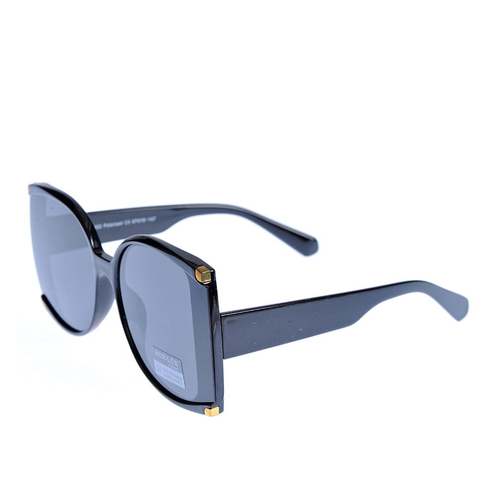 Ochelari de soare negri cu brate late si protectie UV 100% - 1 | YEO