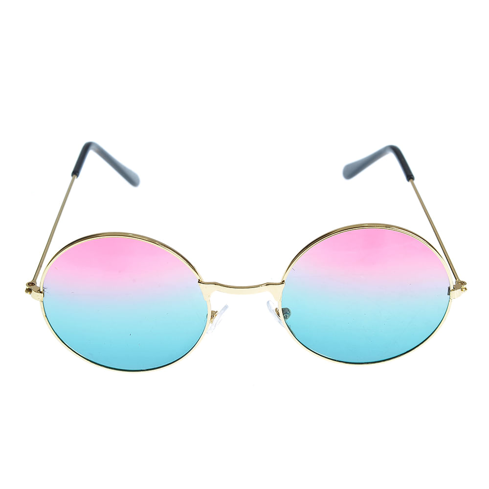 Ochelari de soare aurii cu lentile rotunde in degrade - 3 | YEO