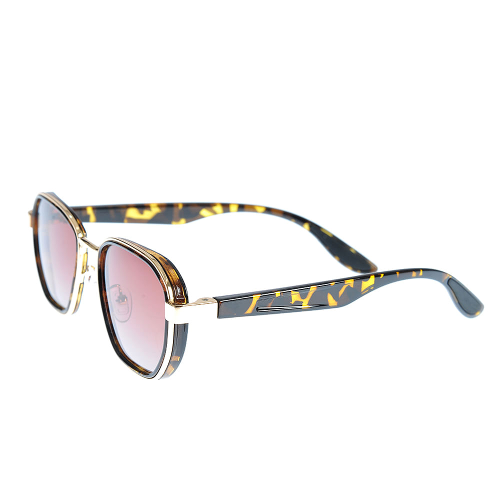 Ochelari de soare cu rama animal print si lentile roz - 1 | YEO