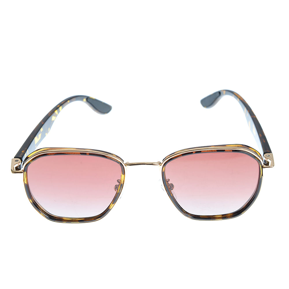 Ochelari de soare cu rama animal print si lentile roz - 3 | YEO