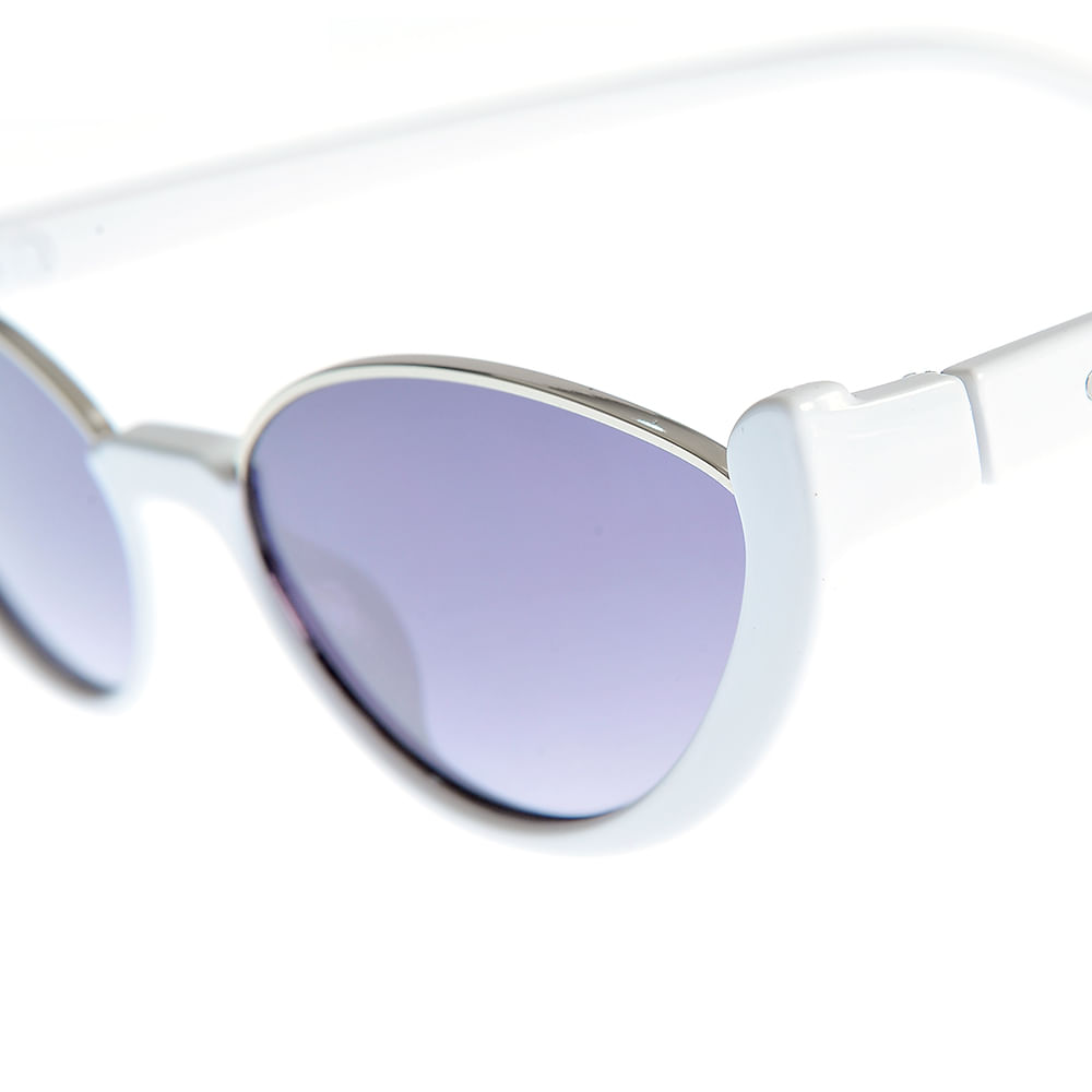 Ochelari de soare albi cu lentile Cat Eye - 2 | YEO