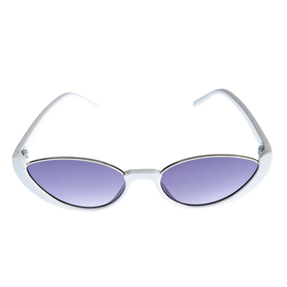 Ochelari de soare albi cu lentile Cat Eye - 3 | YEO