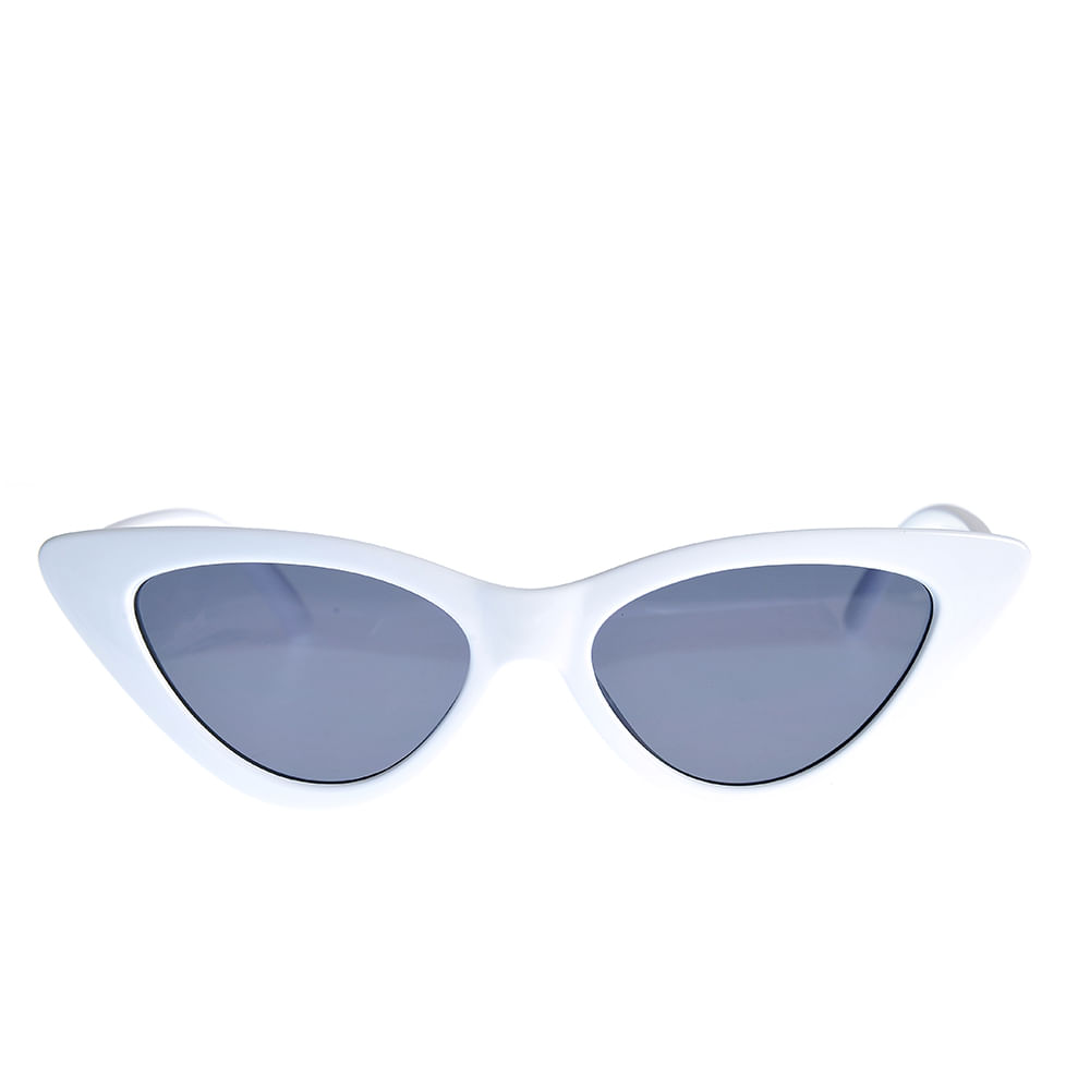 Ochelari de soare albi cu lentile Cat Eye