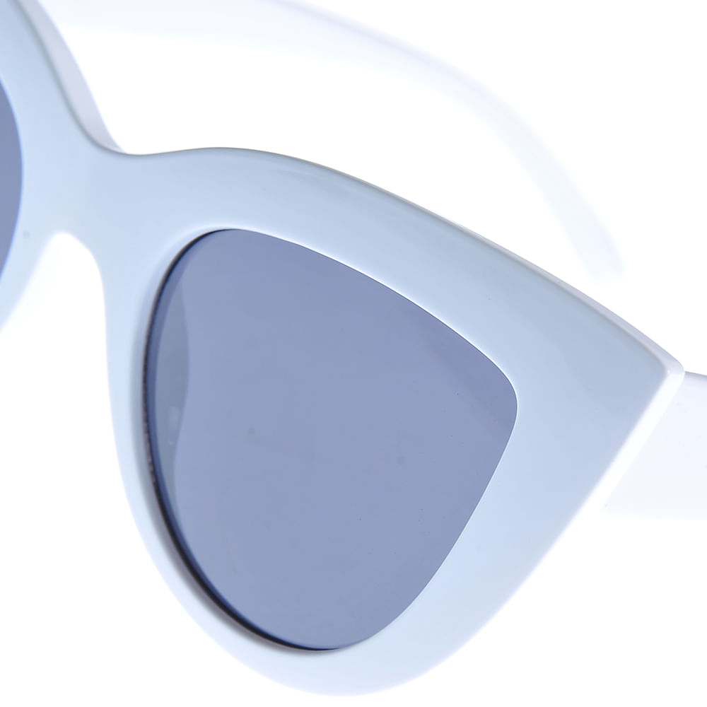 Ochelari de soare albi cu lentile negre Cat Eye - 2 | YEO