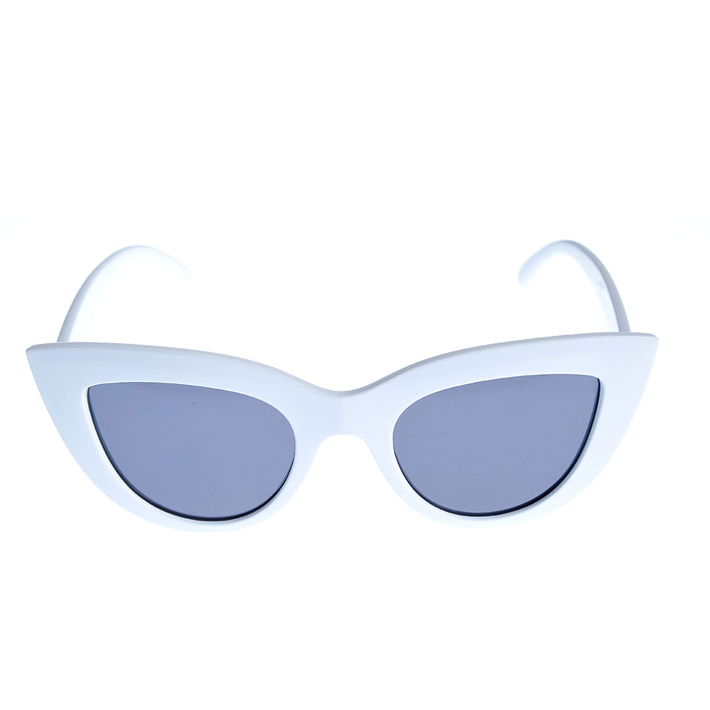 Ochelari de soare albi cu lentile negre Cat Eye - 3 | YEO