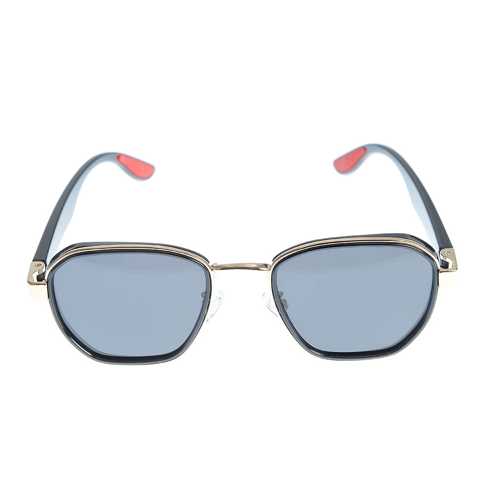 Ochelari de soare negri cu contur auriu - 4 | YEO