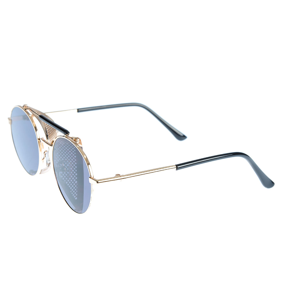 Ochelari de soare aurii cu lentile albastre - 1 | YEO