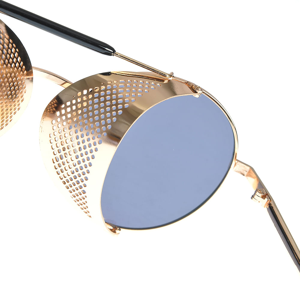 Ochelari de soare aurii cu lentile albastre - 3 | YEO