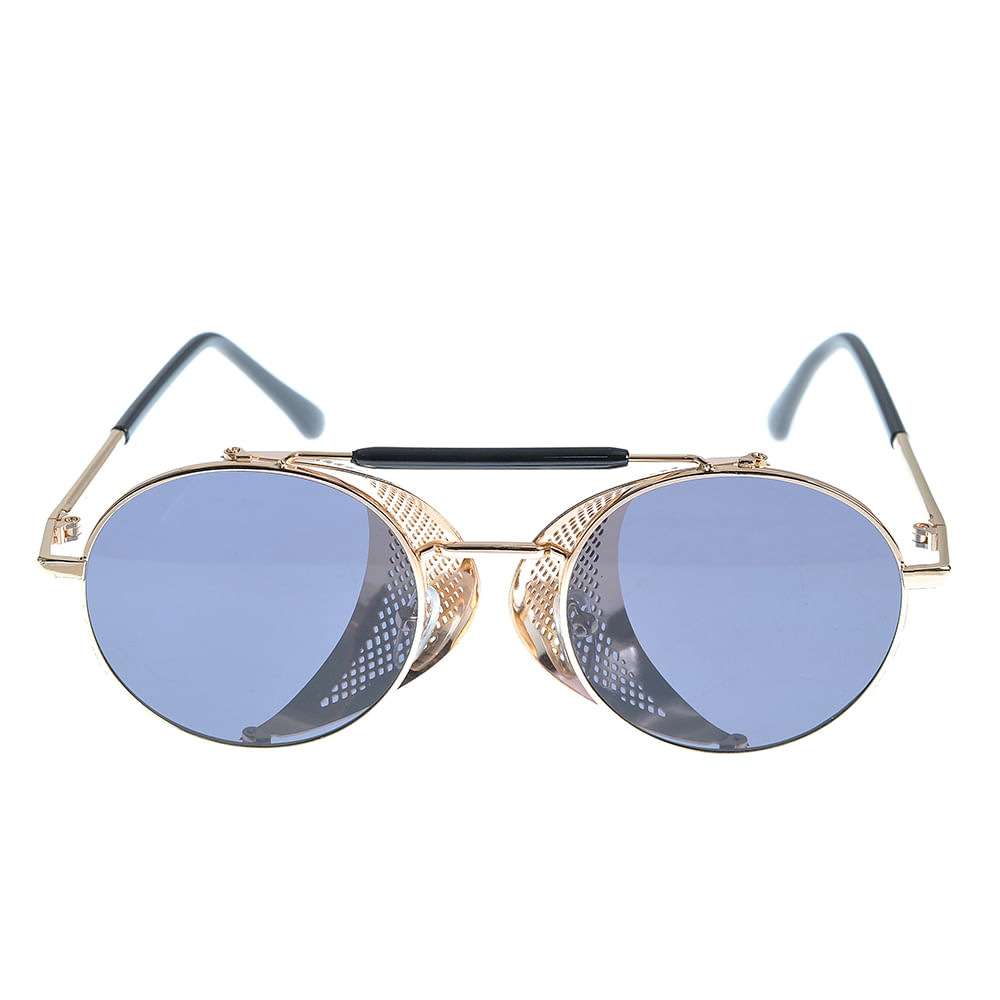 Ochelari de soare aurii cu lentile albastre - 4 | YEO