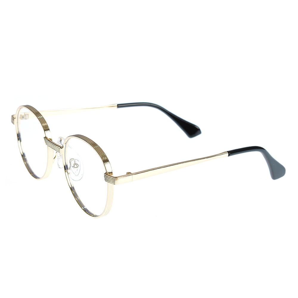 Ochelari de soare aurii cu lentile rotunde - 1 | YEO