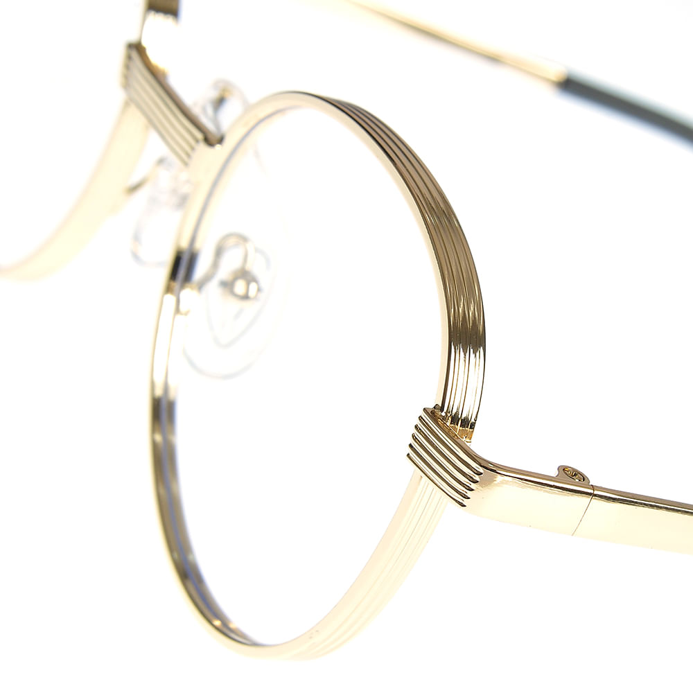 Ochelari de soare aurii cu lentile rotunde - 2 | YEO