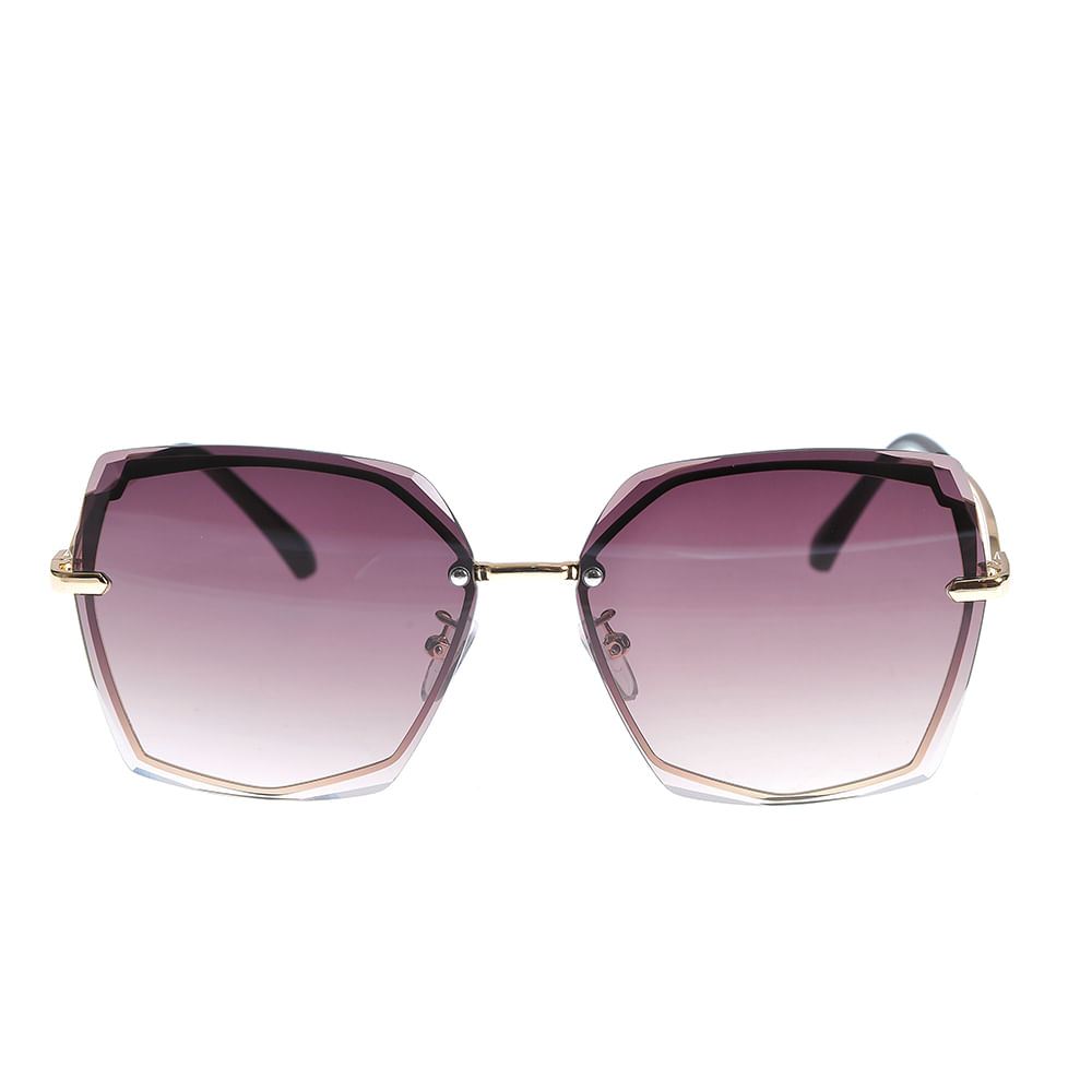 Ochelari de soare maro cu lentile hexagon