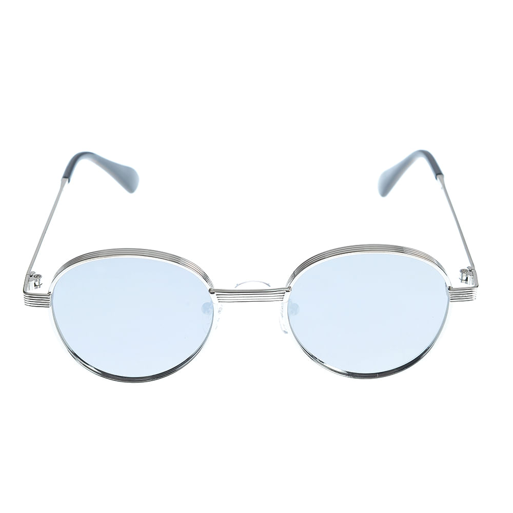 Ochelari de soare argintii si lentile rotunde - 3 | YEO