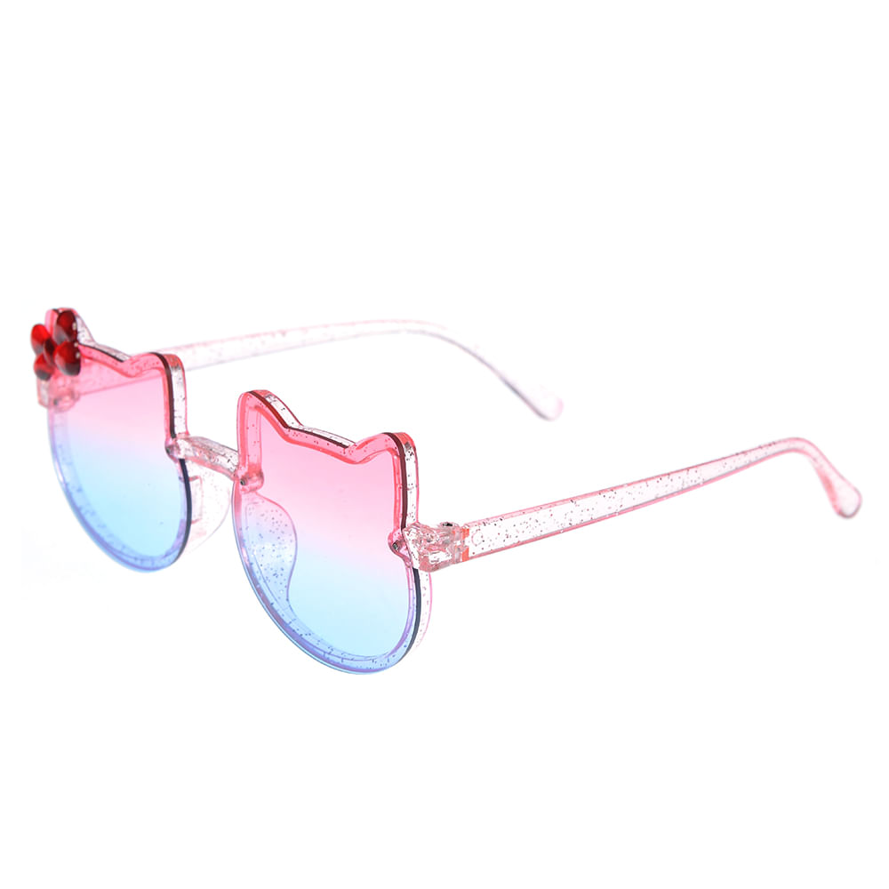 Ochelari de soare roz cu bleu lentile cap de pisica - 1 | YEO