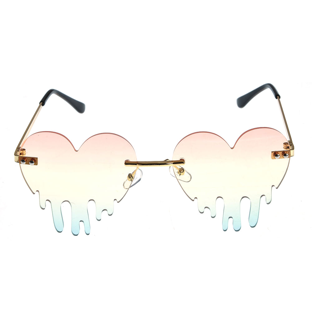 Ochelari de soare roz inimi care se topesc - 3 | YEO