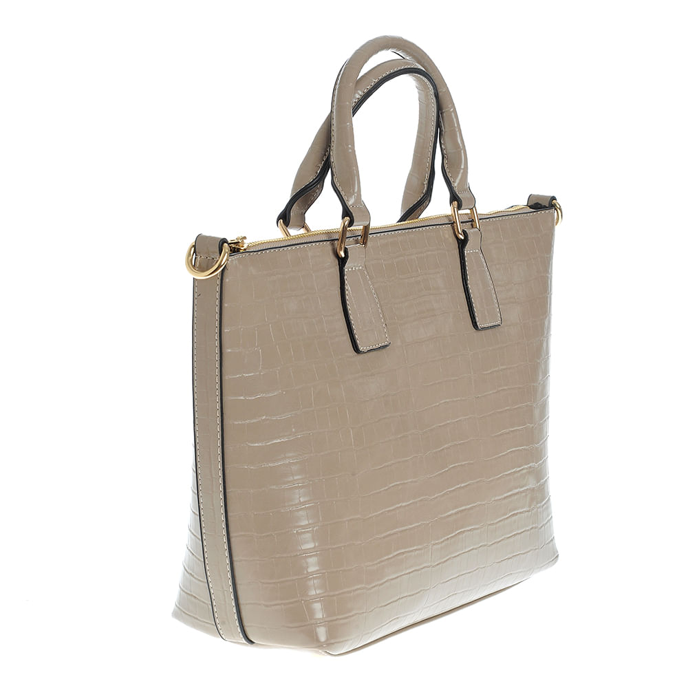Geanta bej cu model animal print - 1 | YEO