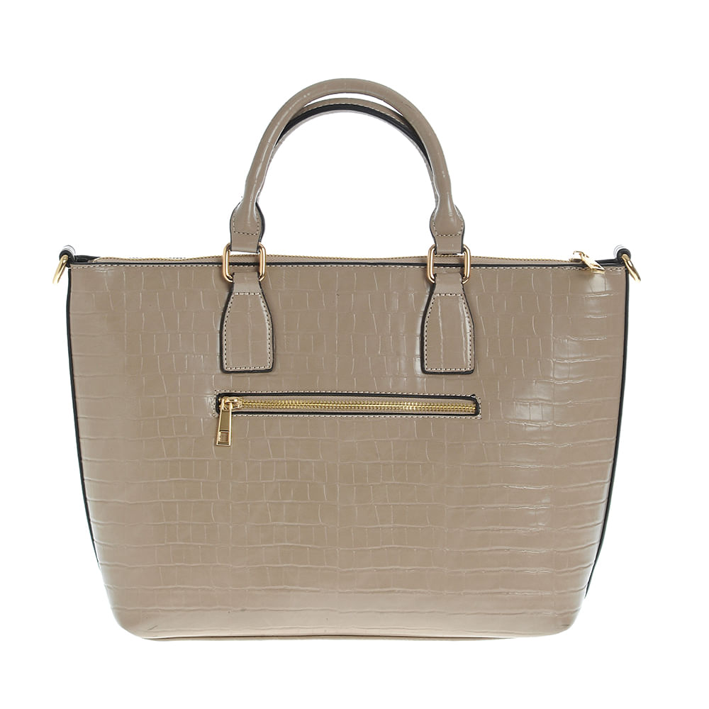 Geanta bej cu model animal print - 3 | YEO