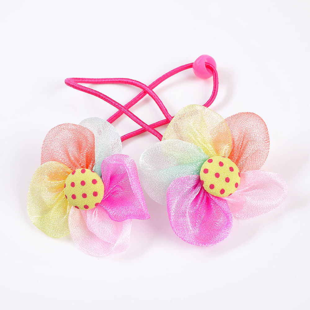 Set 2 elastice roz cu flori
