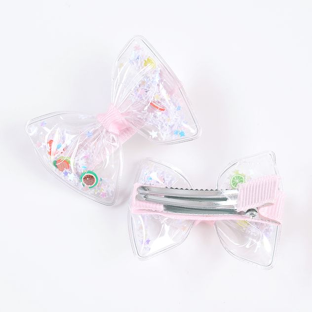Set 2 agrafe funde incolore cu stelute