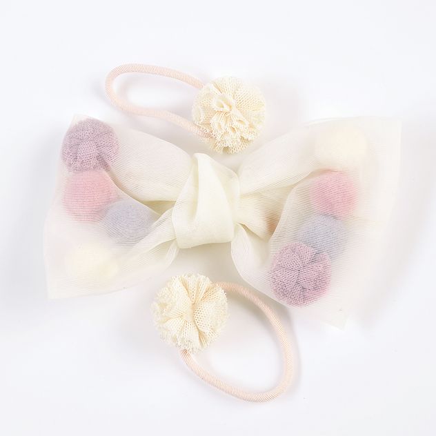 Set 3 accesorii de par bej agrafa funda si elastice