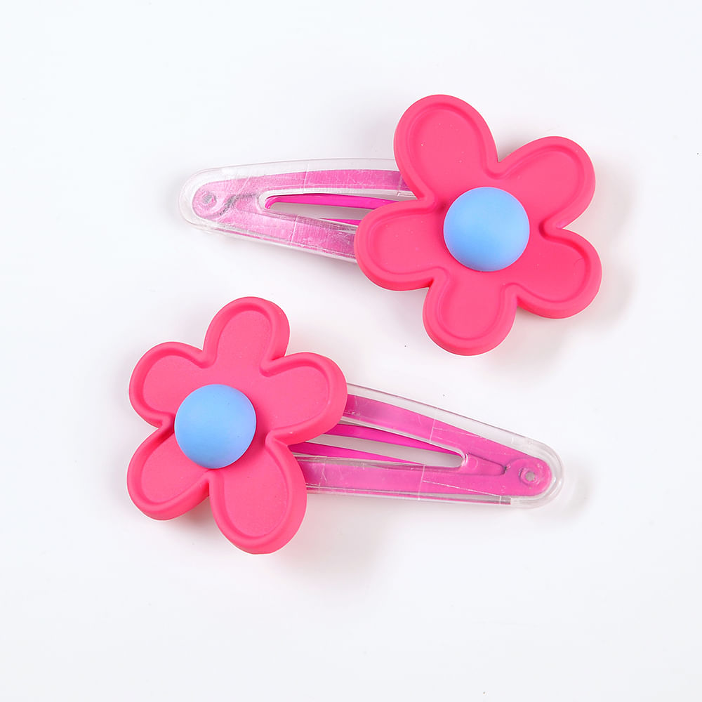 Set 2 agrafe roz cu flori