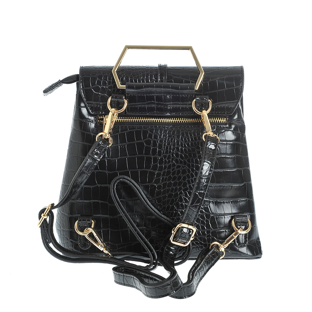 Rucsac negru cu model animal print - 2 | YEO