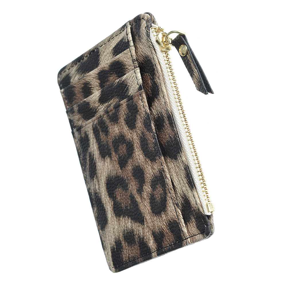 Portofel mini cu model animal print - 1 | YEO