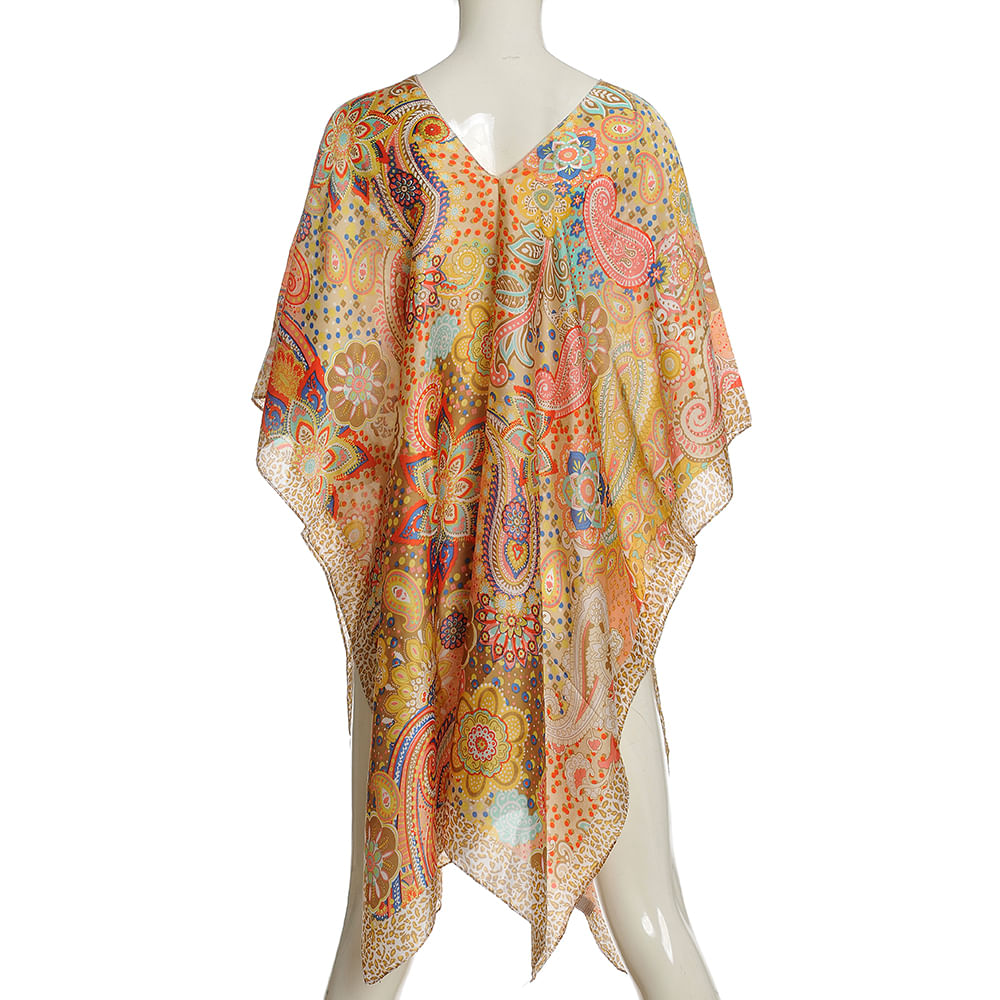 Poncho multicolor cu imprimeu paisley - 2 | YEO