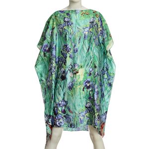 Poncho verde cu flori