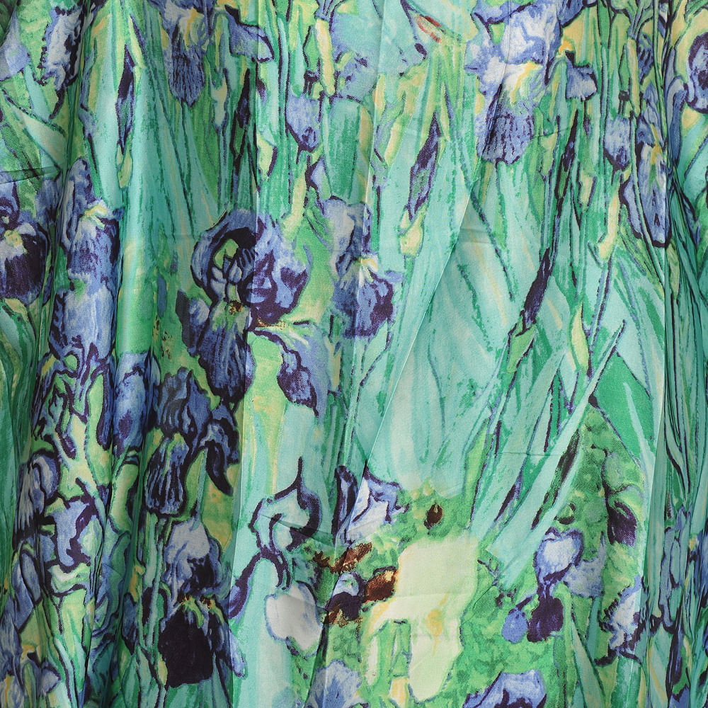 Poncho verde cu flori - 1 | YEO