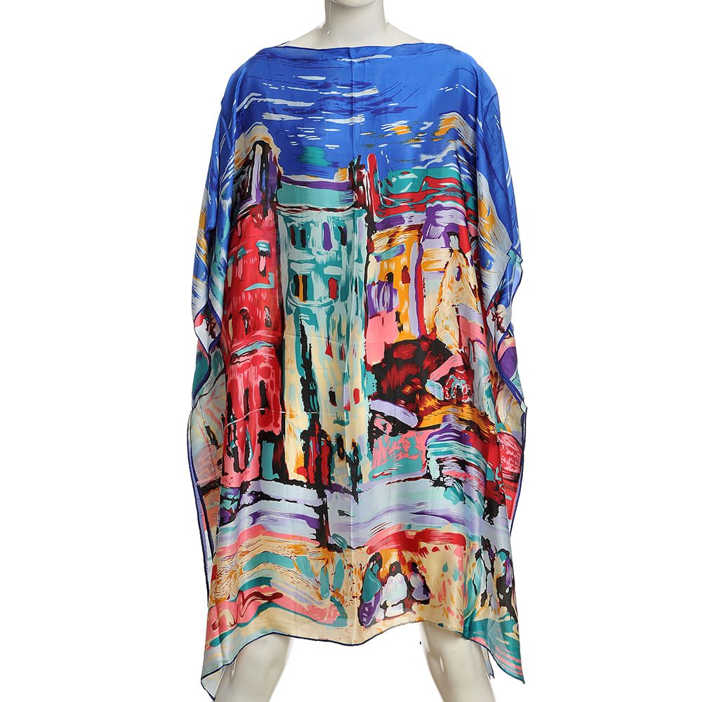 Poncho colorat din vascoza